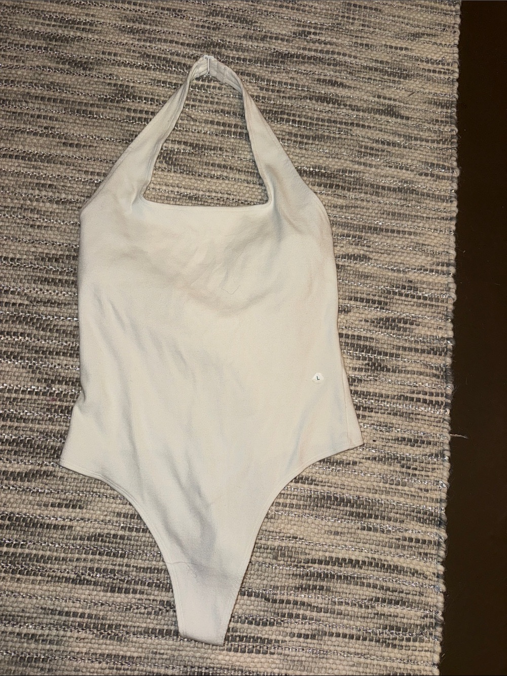 American Eagle Outfitters Ivory Halter Bodysuit